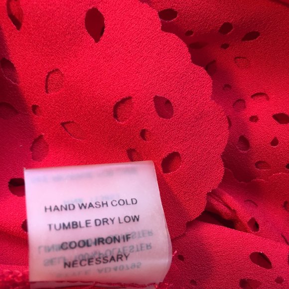 Sugarlips Red Dress Size L NWT with Perforated Details at Sleeves and Hem - Picture 5 of 9